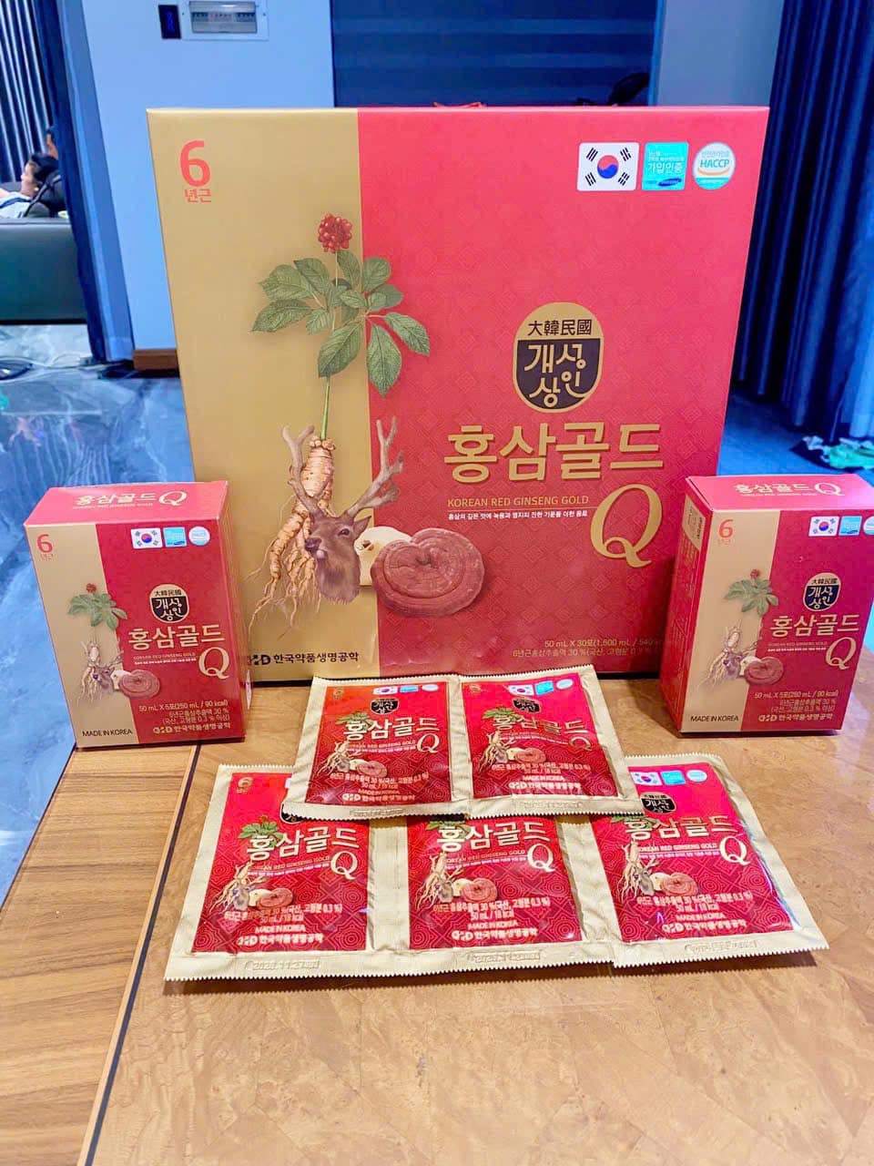 Nước Hồng Sâm Nhung Hươu Linh Chi Hàn Quốc Q GOLD+ Q PLUS