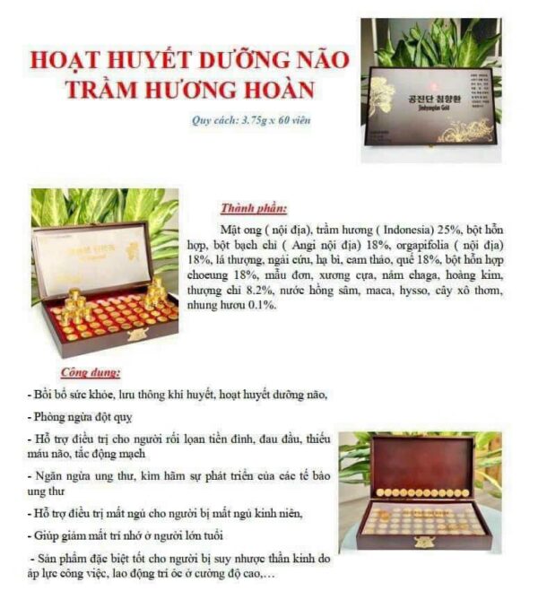 Hoạt Huyết Dưỡng Não Trầm Hương Hoàn Hàn Quốc - Ảnh 6